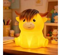 YGVQN Veilleuse Vache Enfant, Lampe Veilleuse Tactile en Silicone Souple Rechargeable, 2 Niveaux Intensité Variable avec Minuterie, Veilleuse pour Chambre d'Enfant et Allaitement, Cadeau Garçon Fille