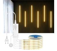 YGYCOBST 6 rouleau 2M Blanc chaud COB bande LED Kit, 12V LED Strip Light avec Hide Touch et Hand Sweep Dimmer Switch Kit pour Cabinet Acoustic Panel Home Decoration Lighting