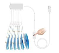 YGYCOBST 6 rouleaux 1M blanc COB LED Strip Light Kit, 5V USB COB LED Strip avec Touch Sensor Dimmer Switch pour panneau acoustique, étagères, vitrines, éclairage de décoration de cabinet