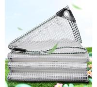 YHBZ Bâche de Pluie extérieure,Clair Bâche étanche en PVC avec œillets,Rideaux Transparents imperméables,pour Patio Camping Car Jardin,Coupe -Vent/Ripstop,1.5x3m/4.9 * 9.8ft-T