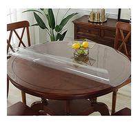 YHBZ Nappe Transparente imperméable,Tapis de Table Rond Plastique,Nappe Cristal résistant à l'huile,pour Table à Manger Protecteur de Table en PVC Lavable,sur Mesure,round-φ130cm/51in