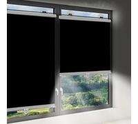 YHBZ Stores à enroulement Noirs à Ventouse,Rideau occultant Sun Room,Stores À Rouleau Pare-Soleil Automatique rétractable,pour Maison/Cuisine/Voiture/Chambre à Coucher/Bureau,W35xH110cm/14x43in-A