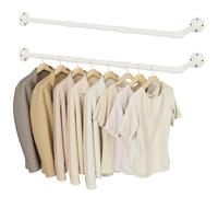 YheenLf 2er Set Tringle Vetement Murale, Penderie Murale 90cm, Type-L, Barre Dressing Industriel, Portant pour Salon, Chambre, Gain de Place, Montage Facile, Robuste et Durable, Beige