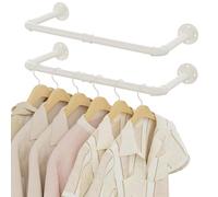 YheenLf 64cm Tringle Vetement Murale, Penderie Murale, 2Pack, Beige | Portant Vetement Industriel, Barre Dressing, Portants pour Chambre, Gain de Place, Robuste et durable, Montage Facile