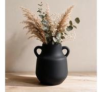 YheenLf Vase en Céramique avec 2 Anses,Décoratif Vases,9×11.5×19.5 cm,Noir | Vase Ceramique,Moderne Minimaliste Poterie,Vases Terracotta Vintage,Centres de Table Décoration,Decoratif Pot pour Entrée