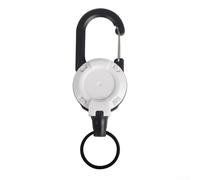 Yhenlovtt Bobine d'outils en acier avec mousqueton pour accessoires de pêche en plein air - Porte-badge rétractable - 40 x 125 mm - Corde ABS (blanc)
