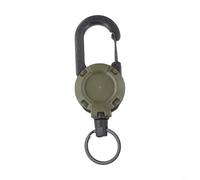 Yhenlovtt Enrouleur de badge rétractable avec mousqueton pour corde et porte-clés - 40 x 125 mm - Outil ABS - Accessoires de pêche en plein air - Fil d'acier robuste (vert)