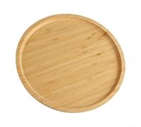 Yhenlovtt Plateau rond en bois de bambou avec support alimentaire pour cuisine, salle à manger, pizza 25 cm, plateau à pain en 20 cm, tailles de fruits de 30 cm pour servir le bar et la maison (30 x
