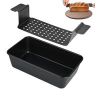 YHNDECO Moule à pain en acier au carbone avec bac d'évacuation | Moule à pain en acier au carbone pour four, pain et rôti de viande, 24 x 14 x 6,5 cm