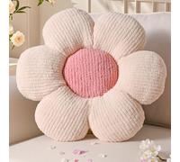Yhoelata Coussin Fleur Crème Rose, Coussins Canape Decoratif, Aesthetic Marguerite Coussin de Sol Decoration, Petit Coussins Decoratifs Lit Enfant, 50cm