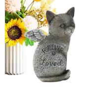Yhsioaklo Statuette commémorative pour chat | Marqueurs de statue en résine pour chat, jardin d'animaux domestiques, marqueurs funéraires pour maison, cafés, librairies, étagères, jardin, balcon