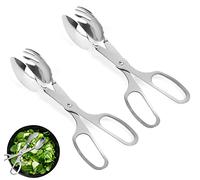 YHSKJCD 2 Pack Pince à Salade en Acier Inoxydable, Nourriture Griller Pinces, Pince à Servir, Pinces de Cuisine Ciseaux, Pinces à Buffet, pour BBQ Salade Pain Cuisson, 26cm
