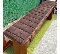 YHXAIQ Coussin Banc Antidérapant en Velours Côtelé avec Lacets - Rembourrage Épais pour Jardin, Cuisine, Restaurant et Maison, Confort Durable Intérieur/Extérieur(Brown,35 x 150cm)