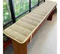 YHXAIQ Coussin Banc Antidérapant en Velours Côtelé avec Lacets - Rembourrage Épais pour Jardin, Cuisine, Restaurant et Maison, Confort Durable Intérieur/Extérieur(Khaki,30 x 150cm)