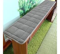 YHXAIQ Coussin Banc Antidérapant en Velours Côtelé avec Lacets - Rembourrage Épais pour Jardin, Cuisine, Restaurant et Maison, Confort Durable Intérieur/Extérieur(Gray,35 x 120cm)