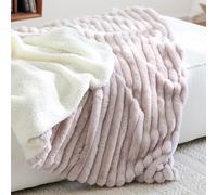 YHXBD Couverture Polaire pour Canapé, Couverture De Luxe Douce Et Épaisse pour Canapé-lit, Couverture Chaude pour L'automne Et l'hiver,Rose,150x200CM
