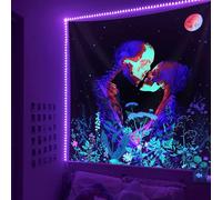 YHXBD Tapisserie arbre de vie à la lumière noire, squelette réactif aux UV, affiches murales à suspendre pour fête, photos, salon, dortoir, esthétique, A-01,73 x 95 cm