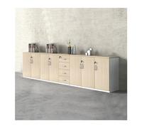 YHxFlux Armoire de Bureau Classeur à Deux Combinaisons Armoire de Rangement en Bois Sept Portes et Quatre tiroirs Stockage données 3,2 m Bureau verrouillable Rangement