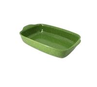 YHxFlux Plat de lasagne Plat de cuisson chauffant rectangulaire en céramique à double poignée pour Four(Green,Moyen)
