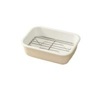 YHxFlux Plat de lasagne Plat de cuisson en céramique d'égouttement domestique pour Four(Petit)