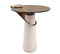 YHxFlux Table Basse Moderne Petite Table Basse Ronde, d'appoint de Centrale Circulaire Moderne for Petits espaces Salon, Tables Basses 19,6 Pouces pour Chambre à Coucher