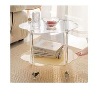 YHxFlux Table Basse Moderne Table Basse Cloud, Chariot de Rangement à Double Couche, Table d'appoint Simple et Mobile en Acrylique pour Chambre à Coucher