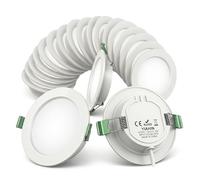 Yiahin Lot de 20 Spots Encastrables LED 4W, 339LM, Blanc Neutre 4000K, Spot Plafond Ultra Plat 28mm, Angle 101°, Sans Scintillement, Downlight LED Plastique pour Salon Cuisine