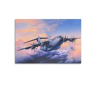YIBIN Poster d'aviation Airbus A400M Transport Avion Poster décoratif sur toile Poster mural et image d'art moderne pour chambre à coucher 30 x 45 cm