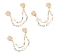 YIBOZI Lot de 3 boucles magnétiques pour vêtements avec chaîne, fleurs, aimants, boucles réglables pour pantalon
