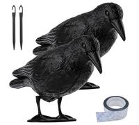YICH Corbeau Anti-Pigeon 2 Pièce Anti Pigeons Anti Oiseaux pour Repousser | Corbeau Repulsif Anti-Pigeons | Résistant aux Intempéries | Pour Protection du Balcon, Jardin et Maison Contre Oiseaux