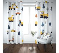 Yidbhsse Opaque À Oeillets Camion Voiture Draperies 140x245 cm, Rideaux Occultant Thermique Isolant Dessin Animé Lot De 2, Enfant Garçon Rideau Opaque Anti Froid pour Chambre Salon