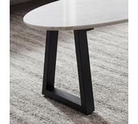 YIDELAI Lot de 2 pieds de meubles trapézoïdaux en métal épais laminé à froid - Pieds de table à thé - Pieds de table de chevet - Pieds de support de tabouret avec coussinets réglables - Noir