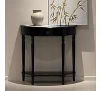 Yidlkecqey Table Console Demi-Lune en Bois, Table d’Entrée Fine à 2 Niveaux avec Tiroir, Table de Canapé Moderne en Forme de Croissant pour Couloir Étroit, Salon, Chambre(Black,23.6x11.8x31.4in)