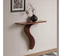 Yidlkecqey Table Console Murale, Table d’Entrée Flottante Moderne avec Support en Bois Unique en Forme de S, Table Console Murale Gain de Place pour Couloir, Hall d’Entrée et Salon(Walnut)