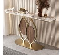 Yidlkecqey Table d’entrée Effet Faux marbre, Table Console étroite en métal, Table de canapé Moderne, Table derrière Le canapé pour Salon, entrée, Couloir(Type A,150x30x80cm/59x11.8x31.5in)