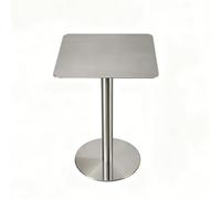 Yidlkecqey Table de Bar en Acier Inoxydable, Table bistrot à piètement Central Ronde et carrée, Table Haute de Salle à Manger en métal Robuste pour café, Boutique et Cuisine(Square,60cm/23.6in)