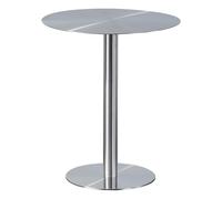 Yidlkecqey Table de Bar en Acier Inoxydable, Table bistrot à piètement Central Ronde et carrée, Table Haute de Salle à Manger en métal Robuste pour café, Boutique et Cuisine(Round,60cm/23.6in)