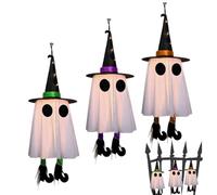 Yidueace Fantôme Lumineux | 3 Pièces de Déco Halloween Maison | Ornements d'arbre de Fête | pour Cour, Patio, Cour intérieure, arrière-Jardin, Jardin, Maison, Appartement, Salon,