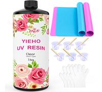 YIEHO 1000g Kit Resine uv pour Bijoux, Resine Epoxy UV | Résine UV Transparent pour la fabrication de bijoux 1KG