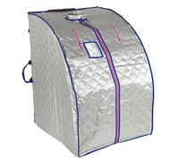YIFAA 1000W Sauna à Vapeur,Portable Home Sauna Infrarouge Spa Tente 98x70x80cm (Argent, A)