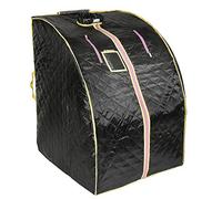 YIFAA 1000W Sauna à Vapeur,Portable Home Sauna Infrarouge Spa Tente 98x70x80cm (Noir, A)