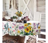 Yighty Nappe Ovale Printemps-été - 137,2 x 182,9 cm - Motif Floral Aquarelle - Imperméable - Infroissable - Décoration printanière - pour Vacances, Cuisine, Salle à Manger