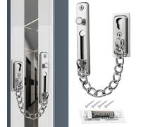 YIHAOH Verrou Porte Interieure en Acier Inoxydable, Entrebailleur de Porte Sans Trou, Sécurité Porte D'entrée Antivol, Double Antivol, Chaîne Réglable, Durable, Ne Se Brise Pas Facilement