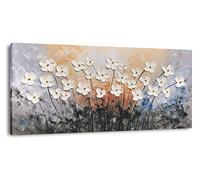 Yihui Arts Grande peinture à l'huile sur toile peinte à la main pour décoration de salon, œuvre d'art contemporain encadrée prête à accrocher (50 x 101,6 cm)