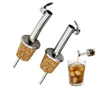 YIIWONI 2 Pcs Ensemble De Becs Verseurs Réutilisables Avec Couvercle Pour Spiritueux/Huile/Vinaigre Bouteilles,Verseurs En Acier Inoxydable Et Liège Pour Huile D'olive