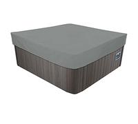 YIJIEHH Housse De Protection Spas,Bache Spa Tissu Oxford 600D Robuste avec Boucles Et Cordon De Serrage, Imperméable,Couverture De Spa Imperméable Protection-Gray Gris||210x210x30cm