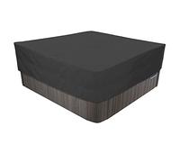 YIJIEHH Housse pour Bain À Remous Carrée De Jardin, Bache De Protection pour Piscine en Tissu Oxford 210D Étanche Protector-Spa - Imperméable, Anti-poussière, Anti-UV-Black Noir||239x239x50cm