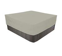 YIJIEHH Housse pour Bain À Remous Carrée De Jardin, Bache De Protection pour Piscine en Tissu Oxford 210D Étanche Protector-Spa - Imperméable, Anti-poussière, Anti-UV-Beige||218x218x50cm