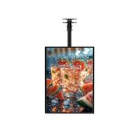 YIJIEHH Menu Rétro-éclairé LED pour Restaurant, LED Boîte À Lumière Publicitaire TV Ultra-Mince De Type Dessin, Écran D'affichage d'affiche Éclairé-Black Vertical Screen||50x80cm