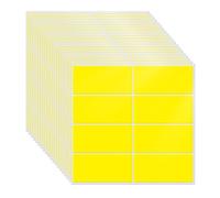 YIKIADA Lot de 160 étiquettes jaunes, rectangulaires, autocollantes, étanches, pour confiture, adresse, 40 x 19 mm